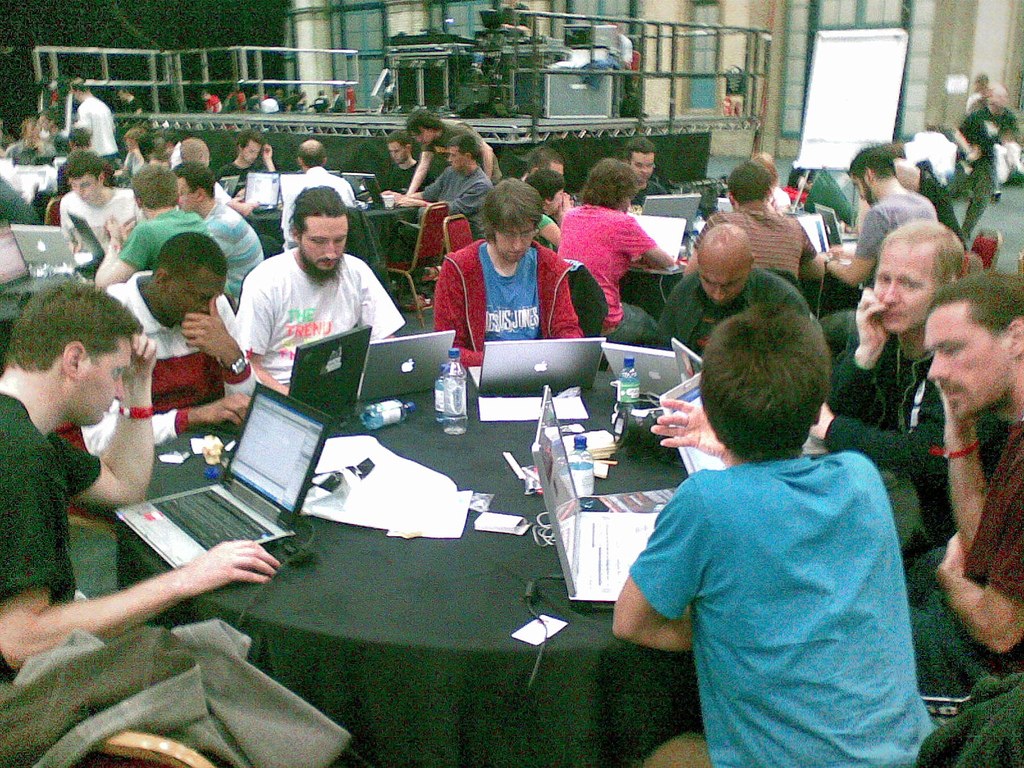 Developers at a hack day